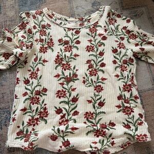 We The Free Cream Floral Blouse